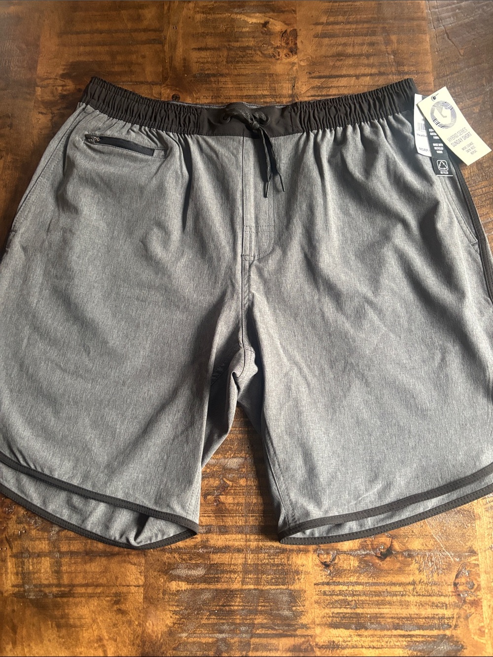 NWT Burnside Gray Athletic Drawstring Performance Shorts